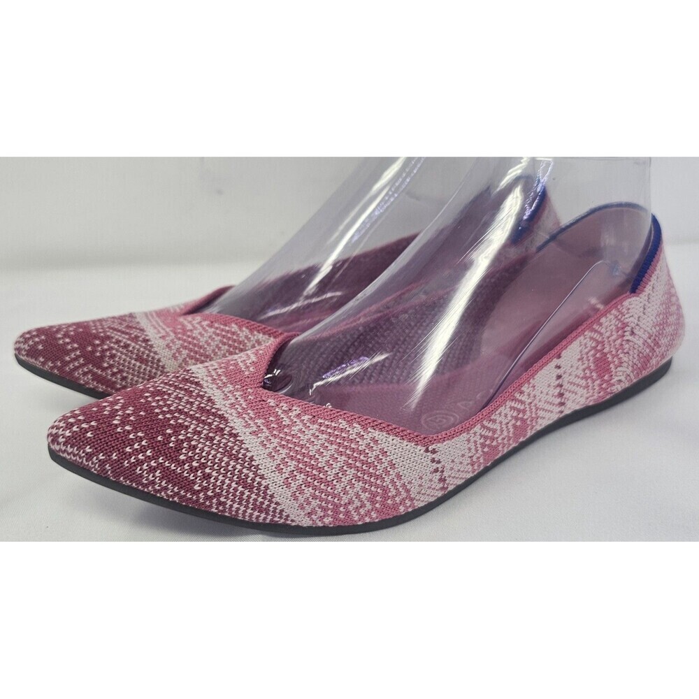 Rothy’s The Point Pink Plaid Limited Edition Breast Cancer Slip On Flats Size 8 - Picture 1 of 13